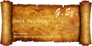 Geri Szilvia névjegykártya